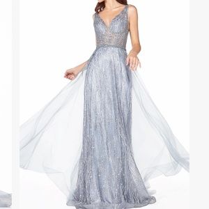 Smokey Blue Formal evening gown
